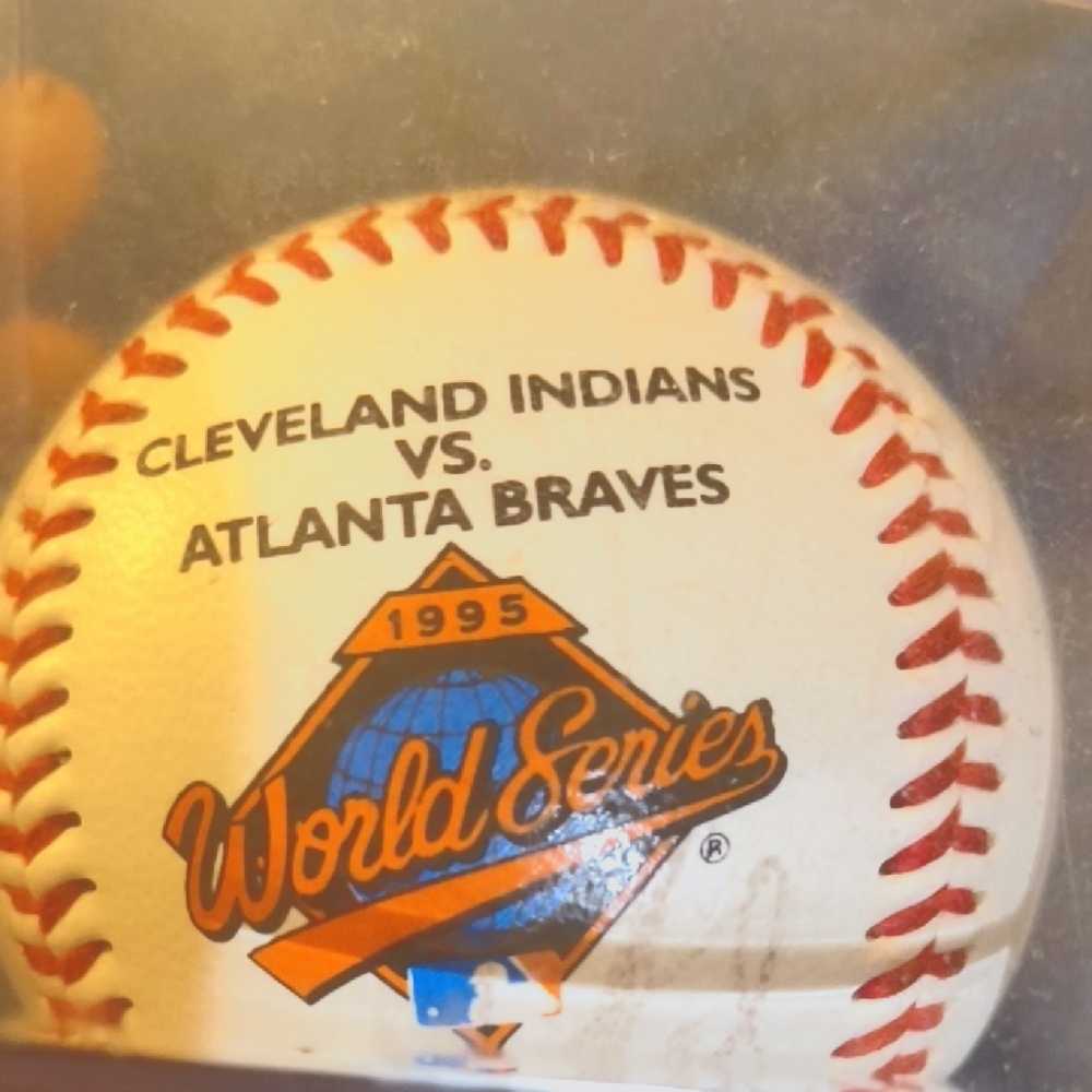 1995 World Series Baseball Signed Cleveland Indians
